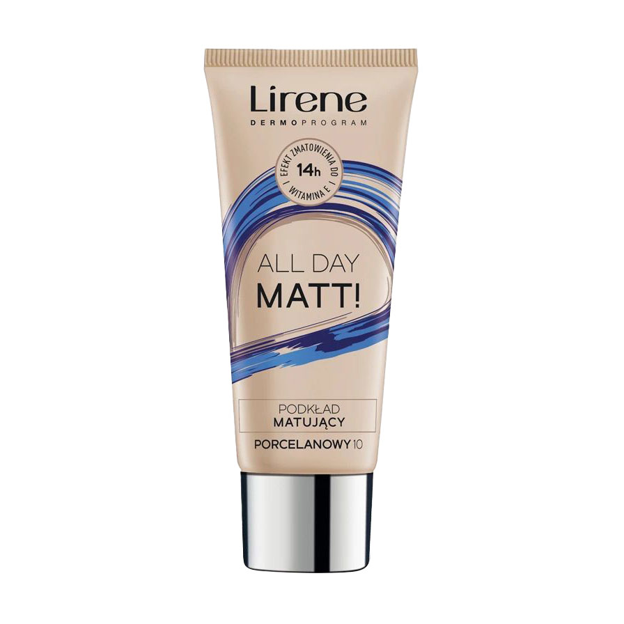 Матувальний тональний флюїд для обличчя Lirene Nature Matte Fluid, 10 Porcelain, 30 мл